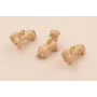 Colgante Perro 16*11mm Oro Mate y Crema / Cuentas Metálicas de Latón / Zamak