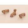 Colgante Perro 16*11mm Oro Mate y Marrón / Cuentas Metálicas de Latón / Zamak