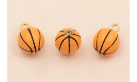 Colgante balón Baloncesto 10mm Diámetro / Cuentas Metálicas de Latón / Zamak