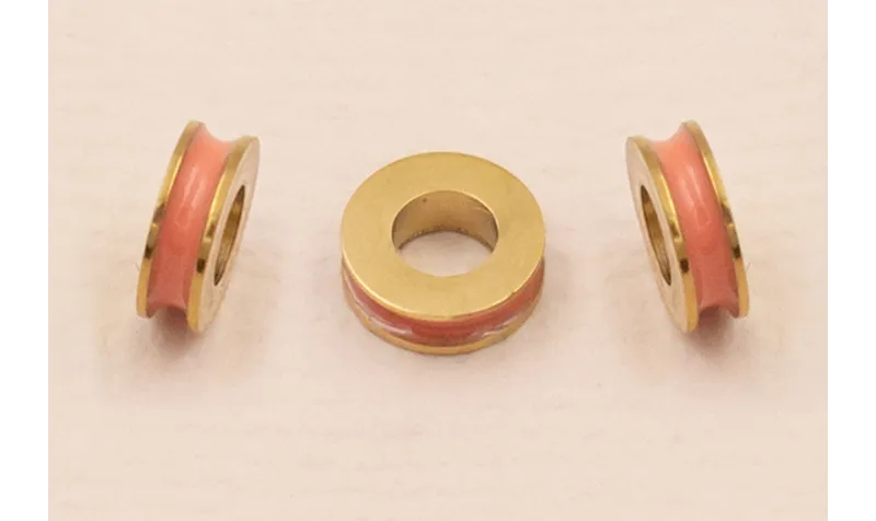 Rueda Acero Inox 316L 6*2mm Color Rosa / Cuentas Metálicas de Acero Inoxidable