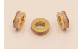 Rueda Acero Inox 316L 6*2mm Color Rosa Palo / Cuentas Metálicas de Acero Inoxidable