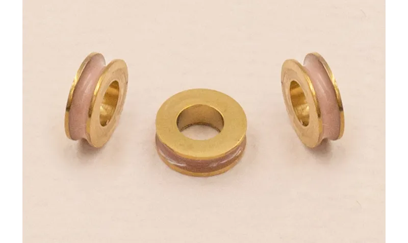 Rueda Acero Inox 316L 6*2mm Color Rosa Palo / Cuentas Metálicas de Acero Inoxidable
