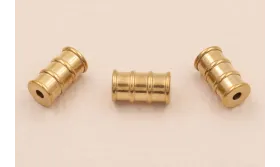 Tubo pasante 12*4mm con estrias Acero Inox 316 L / Cuentas Metálicas de Acero Inoxidable