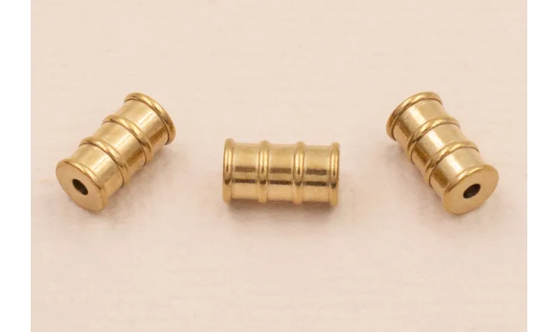 Tubo pasante 12*4mm con estrias Acero Inox 316 L / Cuentas Metálicas de Acero Inoxidable