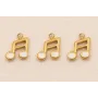 Colgante Nota Musical 9*7 Blanco Acero Inox / Cuentas Metálicas de Acero Inoxidable