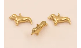 Colgante Perro salchicha 15*8mm Acero Inox 316 L / Cuentas Metálicas de Acero Inoxidable