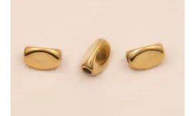 Tubo Triangular Pasante 7*4mm Acero Inox 316 L Oro / Cuentas Metálicas de Acero Inoxidable