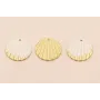 Concha estriada de 16mm Oro Mate Y Blanco / Cuentas Metálicas de Latón / Zamak