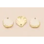 Concha estriada de 10mm Oro Mate y Blanco / Cuentas Metálicas de Latón / Zamak