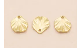 Hoja redondeada 8mm diámetro Oro Mate / Cuentas Metálicas de Latón / Zamak