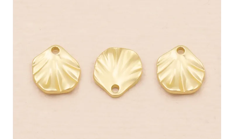Hoja redondeada 8mm diámetro Oro Mate / Cuentas Metálicas de Latón / Zamak