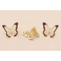 Colgante Mariposa bicolor 18*16mm Blanca y morado / Cuentas Metálicas de Latón / Zamak