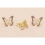 Colgante Mariposa bicolor 18*16mm Blanca Cardenal / Cuentas Metálicas de Latón / Zamak