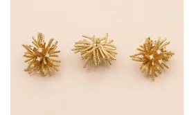 Colgante Flor 20*18mm Oro con Brillos / Cuentas Metálicas de Latón / Zamak