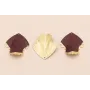 Colgante Hoja 30*25mm Oro Mate Granate Mate / Cuentas Metálicas de Latón / Zamak