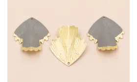 Colgante Hoja 30*25mm Oro Mate Gris Mate / Cuentas Metálicas de Latón / Zamak