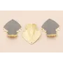 Colgante Hoja 30*25mm Oro Mate Gris Mate / Cuentas Metálicas de Latón / Zamak