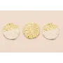 Colgante Disco labrado 30mm Oro Mate Blanco Mate / Cuentas Metálicas de Latón / Zamak