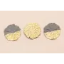 Colgante Disco labrado 30mm Oro Mate Gris Mate / Cuentas Metálicas de Latón / Zamak
