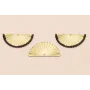 Colgante abanico 26*10mm borde Negro / Cuentas Metálicas de Latón / Zamak