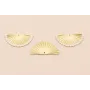 Colgante abanico 26*10mm borde Blanco / Cuentas Metálicas de Latón / Zamak