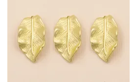 Colgante Hoja 25*13mm Oro Mate / Cuentas Metálicas de Latón / Zamak