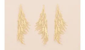 Colgante ramillete Plano 65*20mm Oro Mate / Cuentas Metálicas de Latón / Zamak
