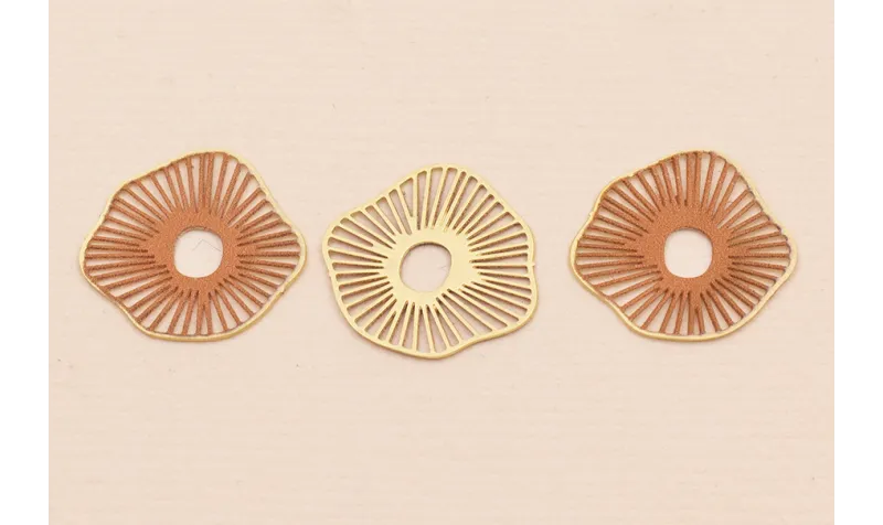 Colgante Forma Radiante 15mm Oro Mate y Rosa