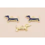 Colgante Perro salchicha 15*7 Ac. Inox 316 L Azul / Cuentas Metálicas de Acero Inoxidable