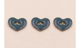 Pieza Corazón esmaltado 11*9mm Azul 2 agujeros / Cuentas Metálicas de Latón / Zamak