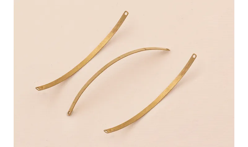 Lámina arqueada plana pulsera 50*3mm Latón pulido
