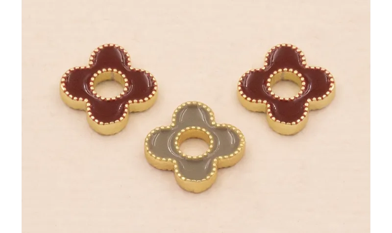Pieza para Colgar Flor 8*8*2mm Grana y Gris