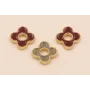 Pieza para Colgar Flor 8*8*2mm Grana y Gris / Cuentas Metálicas de Latón / Zamak