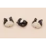 Entrepieza Cabeza Gato Blanco y Negro  13*13*8mm / Cuentas Metálicas de Latón / Zamak
