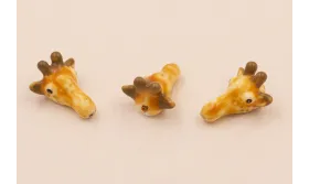 Entrepieza Cabeza Jirafa 15*12*6mm  Esmaltada / Cuentas Metálicas de Latón / Zamak