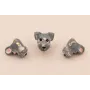 Entrepieza Cabeza Fox Terrier Gris 12*15*18mm / Cuentas Metálicas de Latón / Zamak