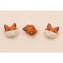 Entrepieza Cabeza Zorro Marrón y Blanco 13*13*8mm / Cuentas Metálicas de Latón / Zamak