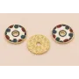Colgante Disco 17*2mm Esmalte Blanco verde y rojo / Cuentas Metálicas de Latón / Zamak