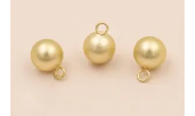 Colgante Bola 8mm Oro Mate / Cuentas Metálicas de Latón / Zamak