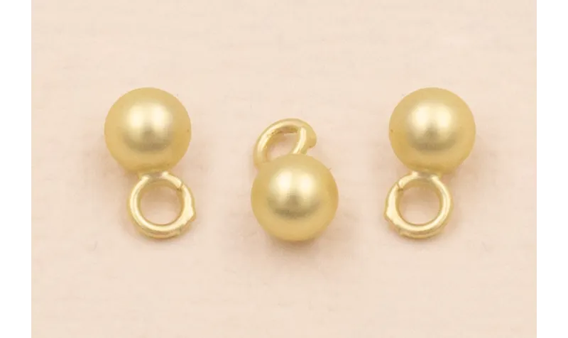 Colgante Bola 4mm Oro Mate / Cuentas Metálicas de Latón / Zamak