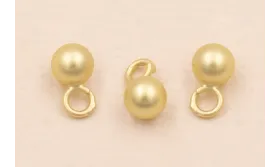 Colgante Bola 4mm Oro Mate / Cuentas Metálicas de Latón / Zamak