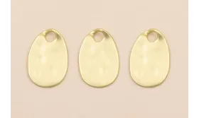 Colgante Chapa Martilleada 30*18mm Oro Mate / Cuentas Metálicas de Latón / Zamak