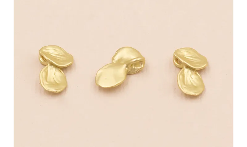 Colgante doble hoja 12*7mm Oro Mate