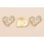 Colgante Corazón 35*30 Blanco Motas Negras O. Mate / Cuentas Metálicas de Latón / Zamak