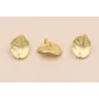 Colgante Hoja Arqueada 8*6mm Oro Mate / Cuentas Metálicas de Latón / Zamak