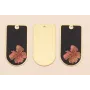 Pieza 50*25 Oro mate Flor Rosa Fondo Negro / Cuentas Metálicas de Latón / Zamak