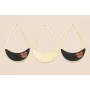 Colgante lágrima 58*37mm Flor Rosa Fondo Negro / Cuentas Metálicas de Latón / Zamak