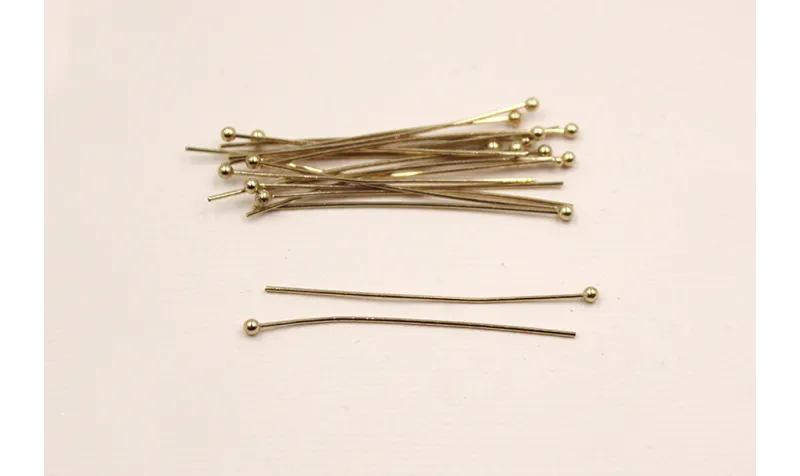 Alfiler 0,6*40mm cabeza Bola de 2mm Oro