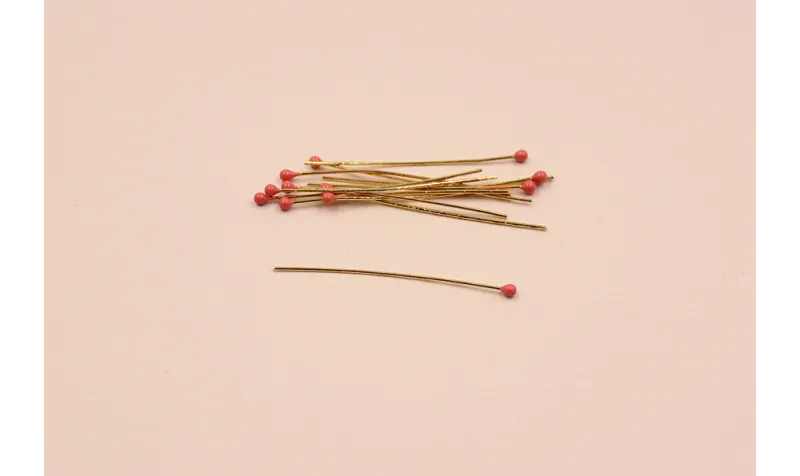 Alfiler cabeza esmaltada 2mm*40mm Rosa / Alfileres de Latón / Zamak