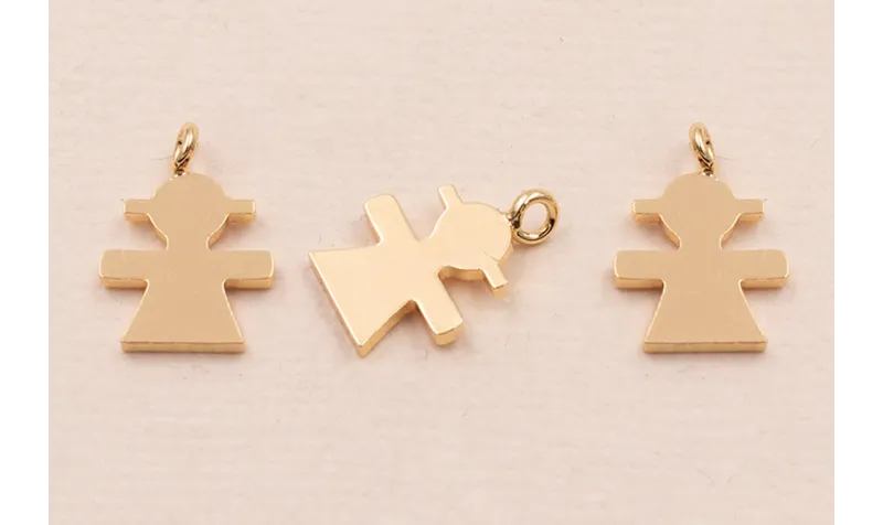 Cogante Niña 12*9mm Acero Inoxidable Baño Oro / Cuentas Metálicas de Acero Inoxidable